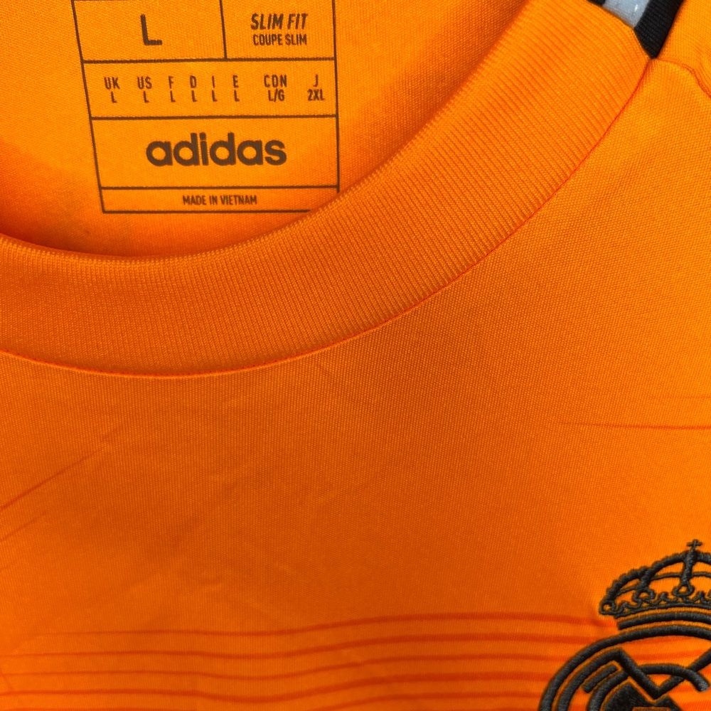 Adidas Real Madrid 2024-25 Third Jersey Vini Jr 7 Orange Men Large Slim Fit - Picture 3 of 5